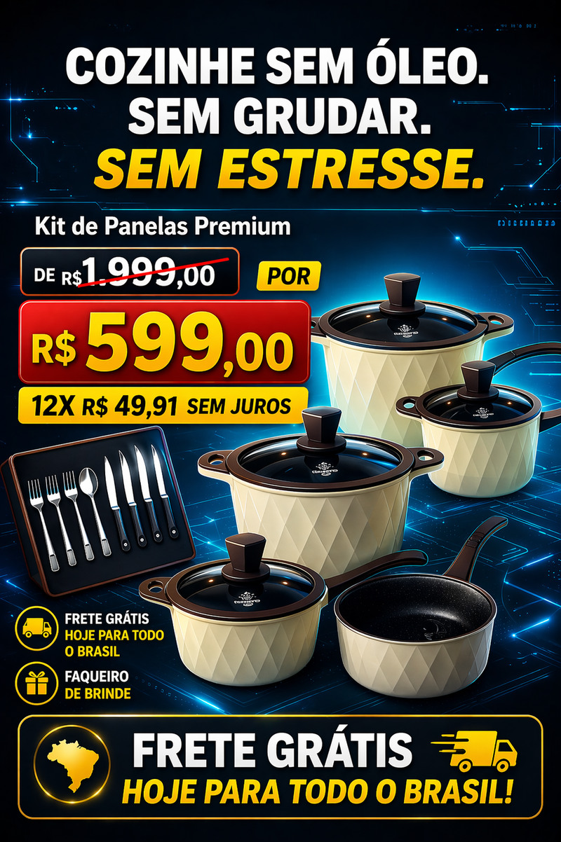 Kit Completo Panelas em Ceramicas